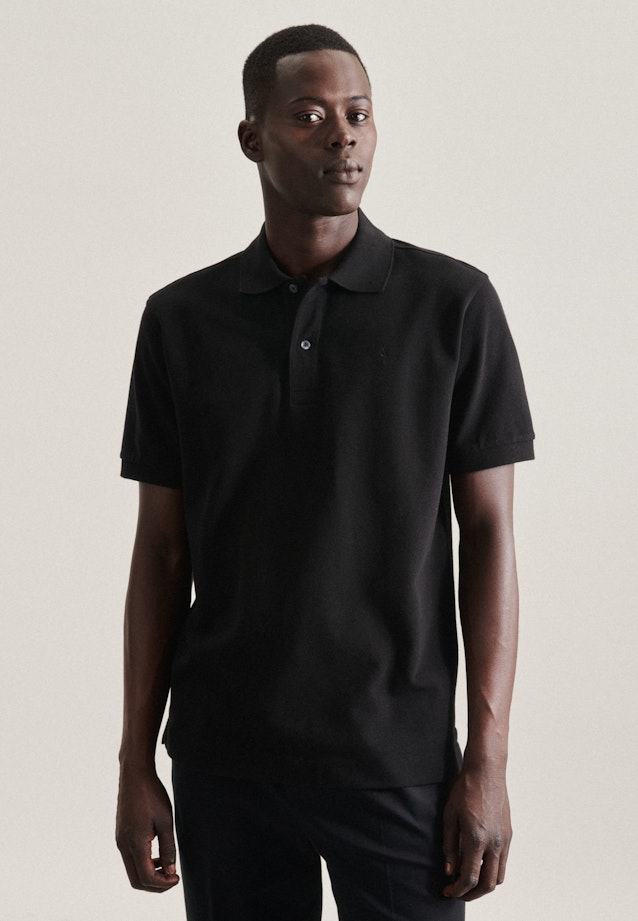 Polo Regular Manche Courte in Noir |  Seidensticker Onlineshop