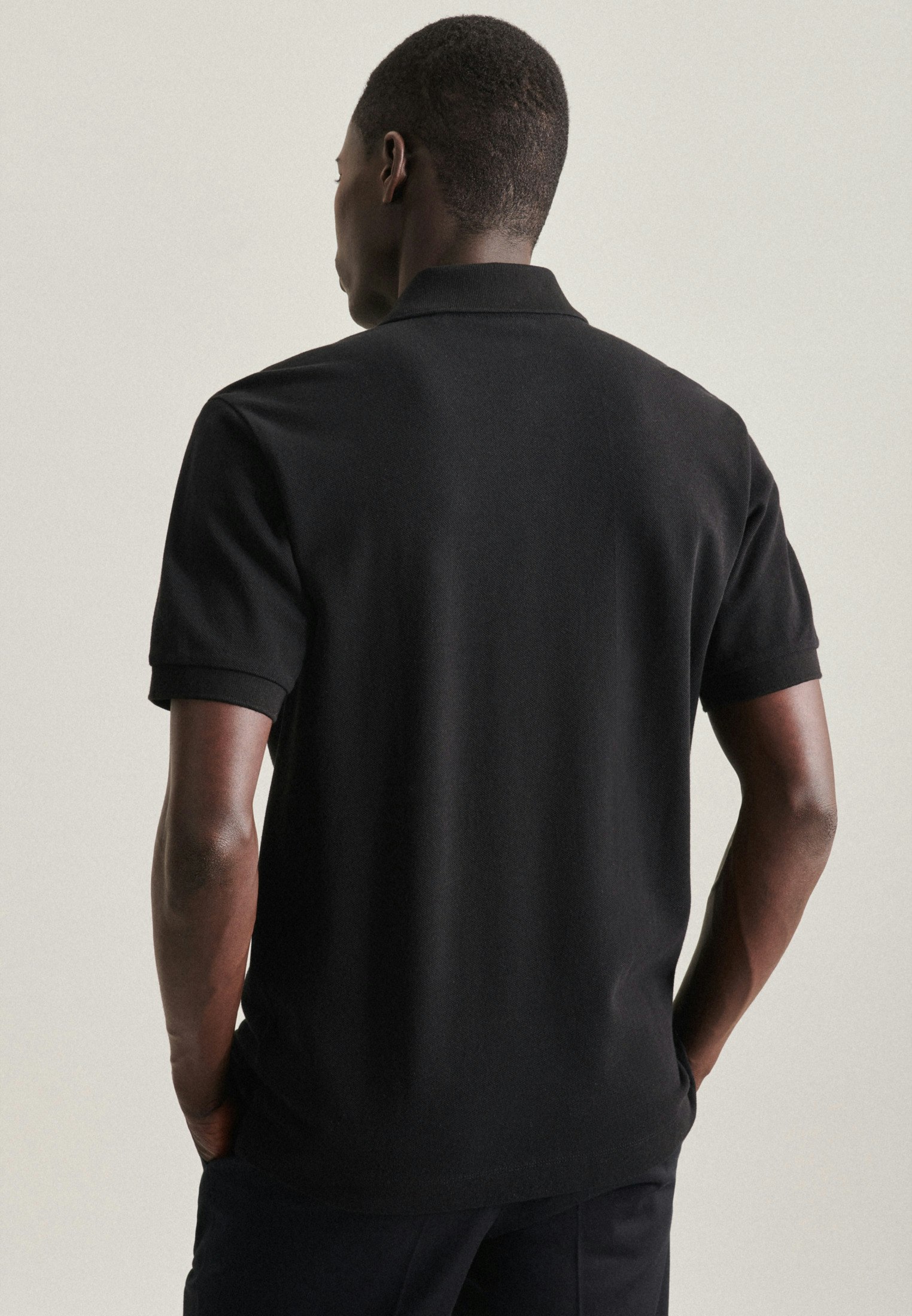 Black polo 2024 shirt with collar