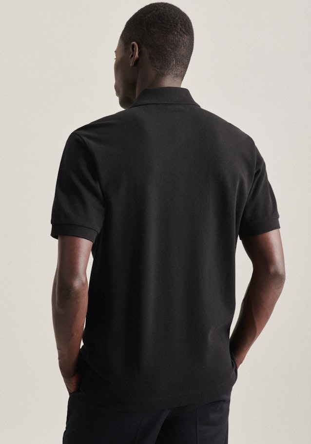 Kragen Polo-Shirt Regular in Schwarz | Seidensticker Onlineshop