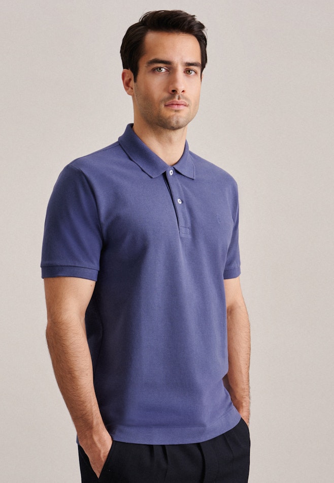 Polo Regular Manche Courte dans Bleu Moyen | Boutique en ligne Seidensticker