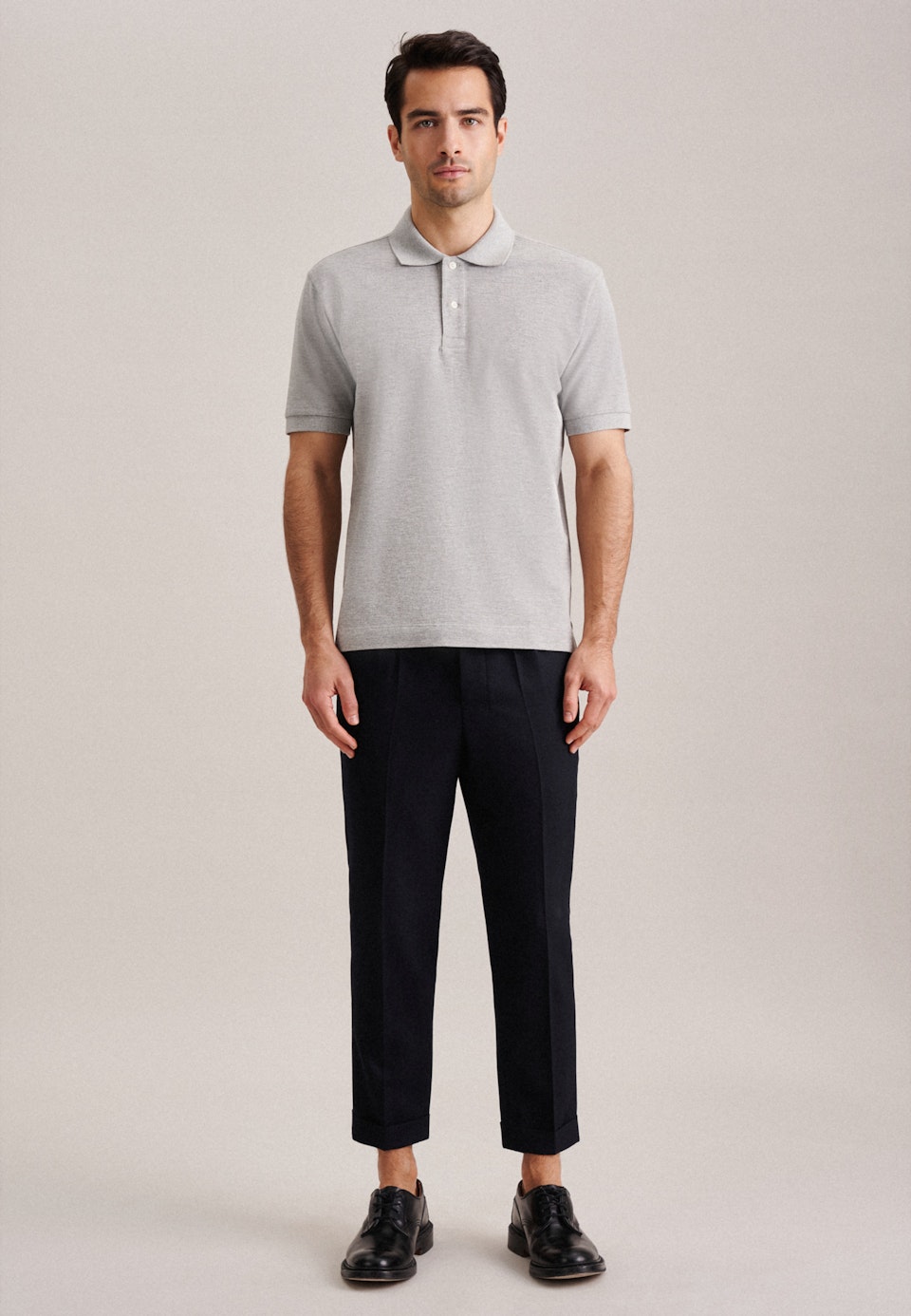 Kragen Polo-Shirt Regular in Grau |  Seidensticker Onlineshop