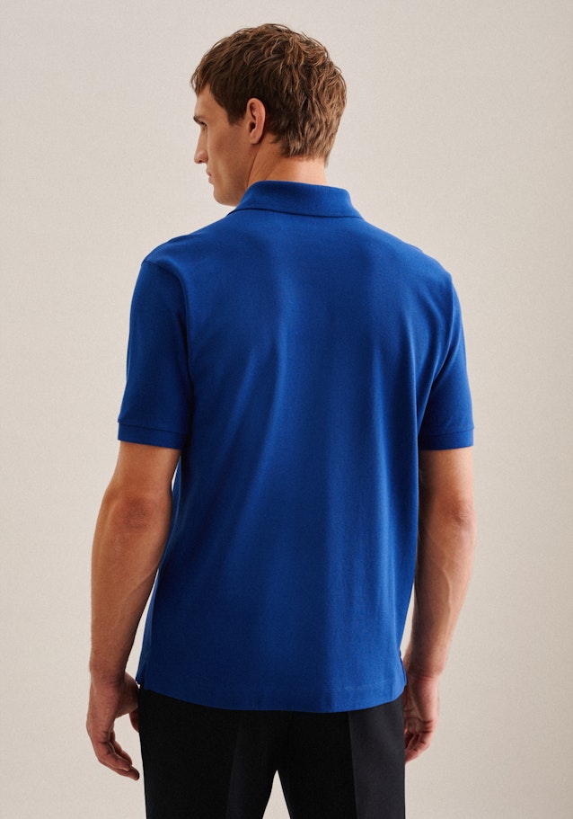 Kragen Polo-Shirt Regular in Mittelblau | Seidensticker Onlineshop