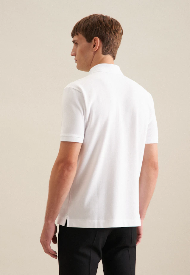 Regular Polo Uni in Blanc |  Seidensticker Onlineshop