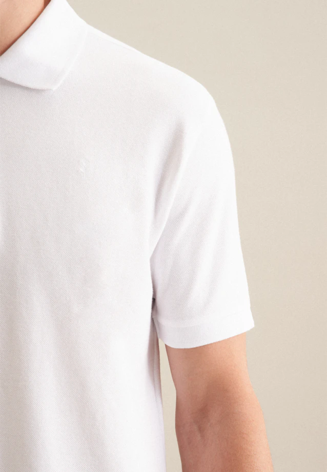 Regular Polo Uni in Blanc |  Seidensticker Onlineshop