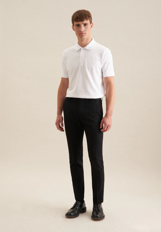 Regular Polo Uni in Blanc |  Seidensticker Onlineshop