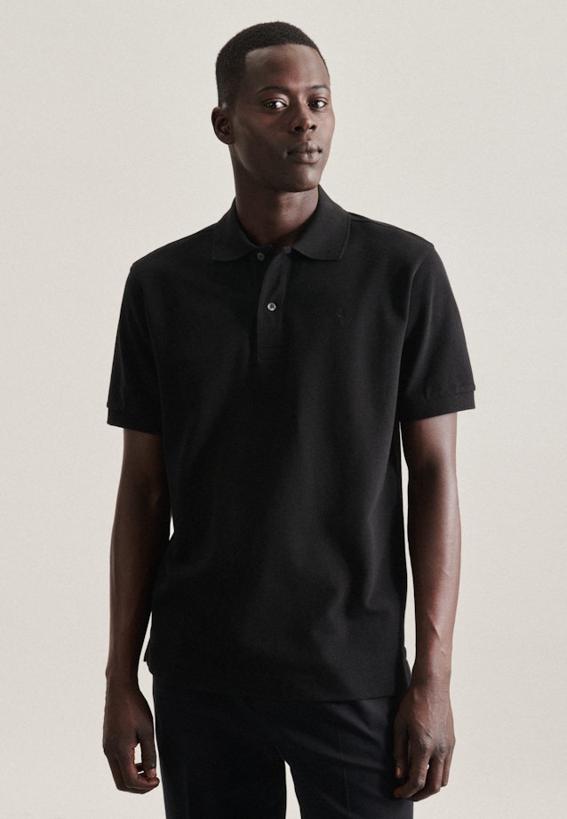 Regular Polo Uni in Black |  Seidensticker Onlineshop