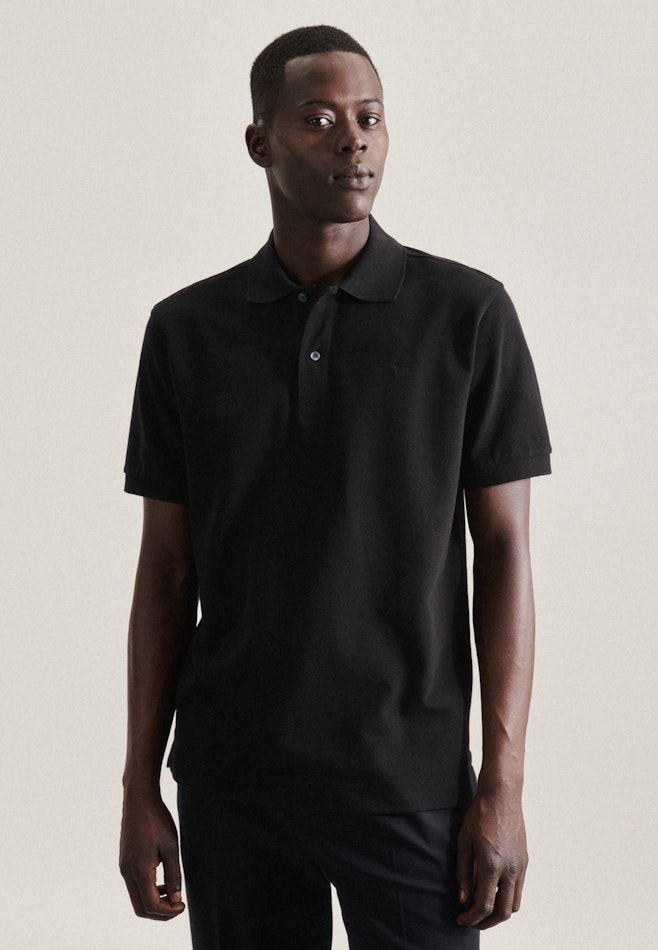 Regular Polo Uni in Schwarz | Seidensticker Onlineshop