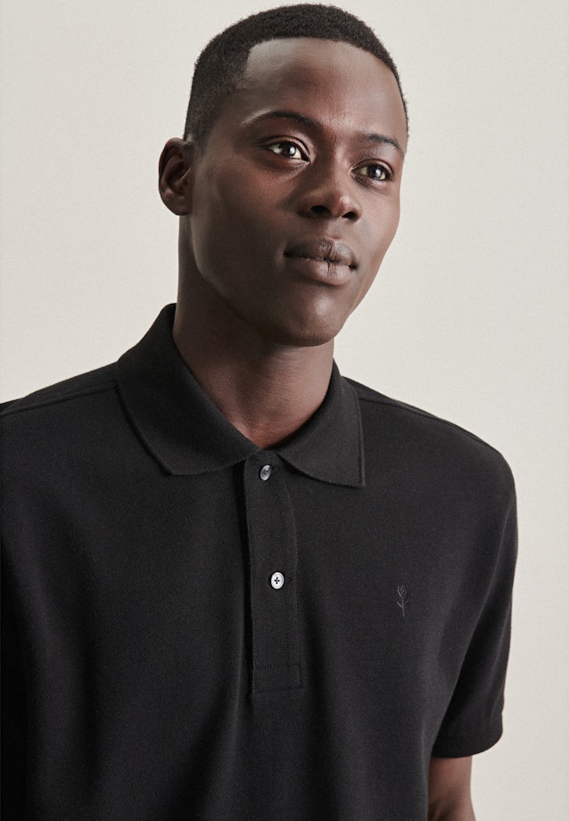 Regular Polo Uni in Black |  Seidensticker Onlineshop