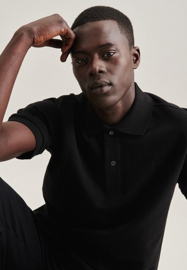 Regular Polo Uni in Black |  Seidensticker Onlineshop