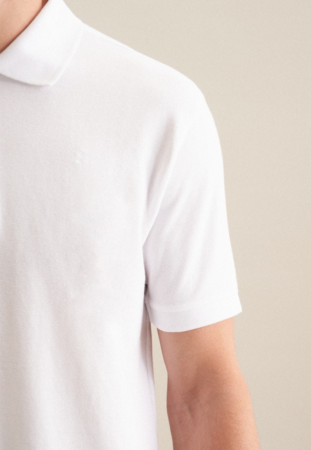 Regular Polo Uni in Blanc |  Seidensticker Onlineshop