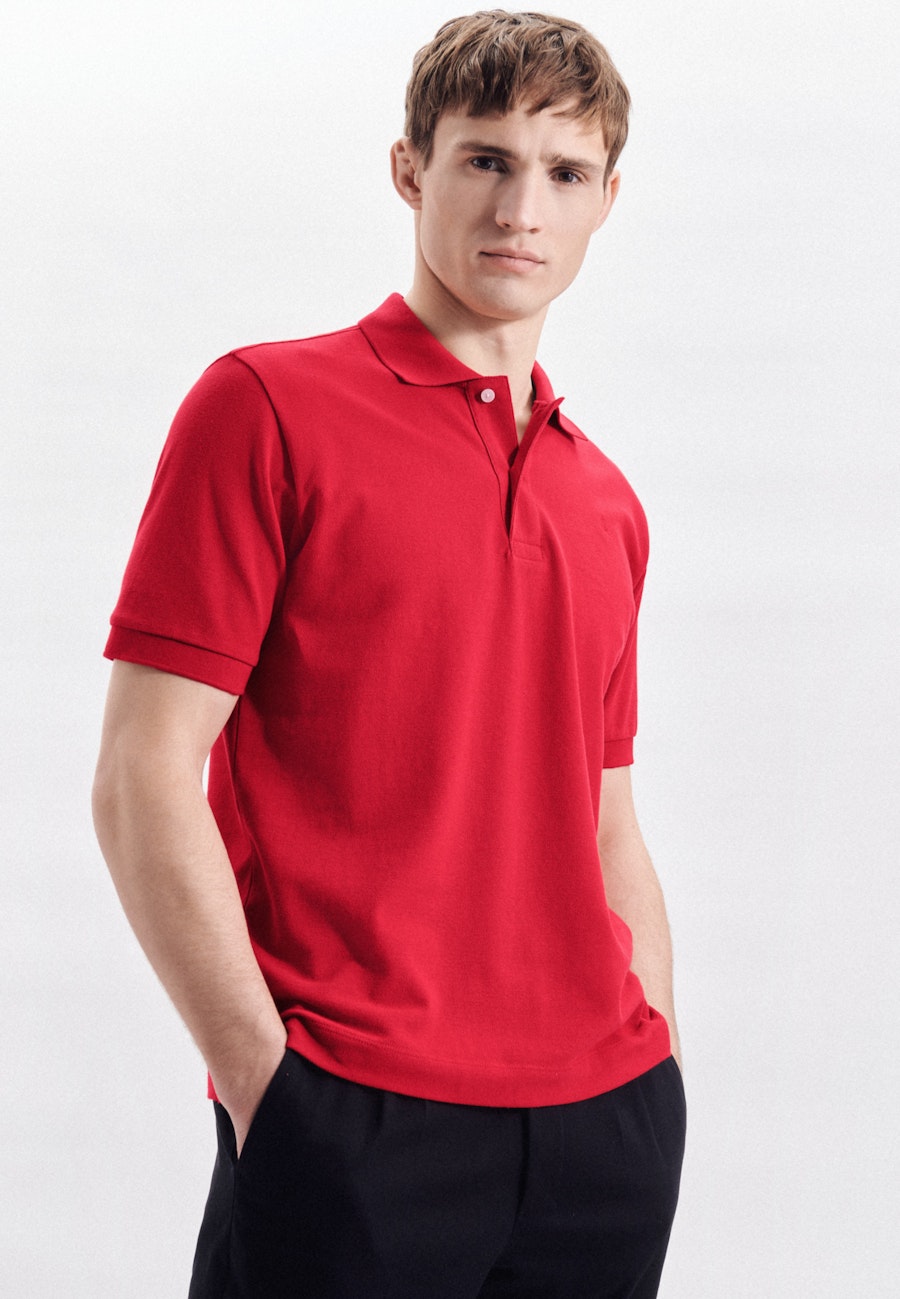 Kragen Polo-Shirt Regular in Rot |  Seidensticker Onlineshop