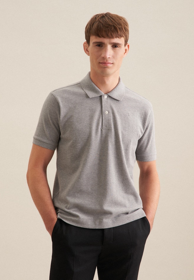 Regular Polo Uni in Grau | Seidensticker Onlineshop