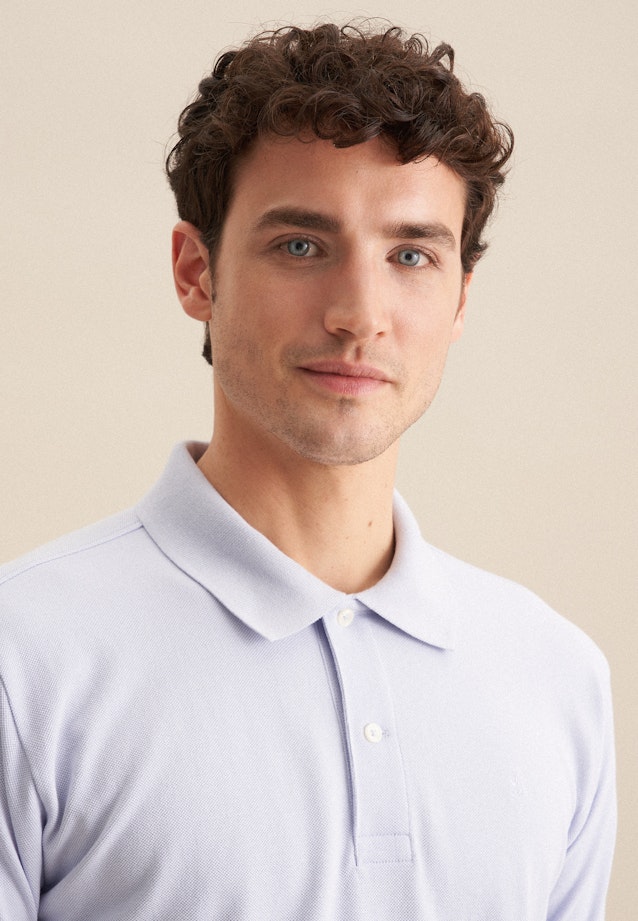 Regular Polo Uni in Bleu Clair |  Seidensticker Onlineshop