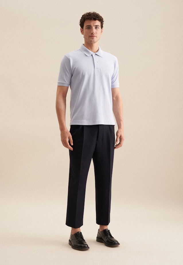 Regular Polo Uni in Bleu Clair |  Seidensticker Onlineshop