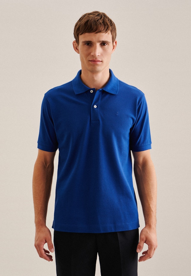 Regular Polo Uni in Bleu Foncé |  Seidensticker Onlineshop