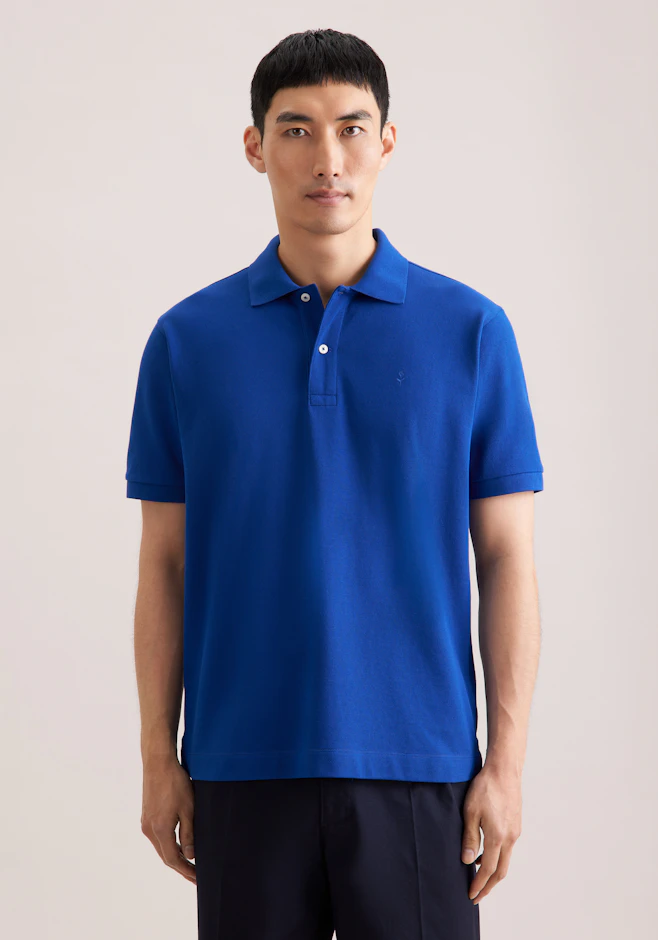 Regular Polo Uni in Mittelblau | Seidensticker Onlineshop