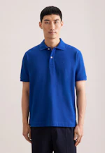 Regular Polo Uni in Bleu Moyen |  Seidensticker Onlineshop