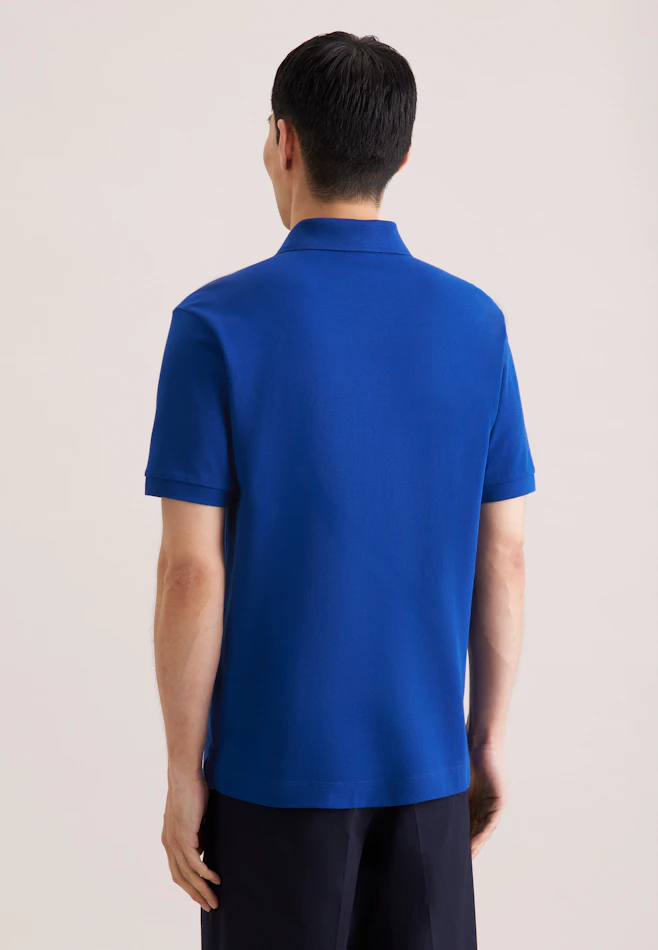 Regular Polo Uni dans Bleu Moyen | Boutique en ligne Seidensticker
