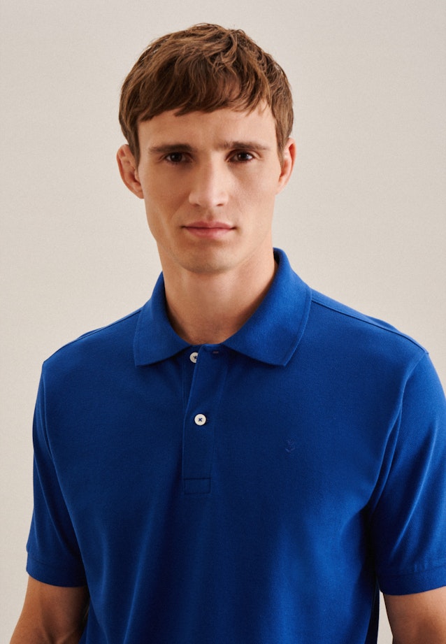 Regular Polo Uni in Bleu Foncé |  Seidensticker Onlineshop
