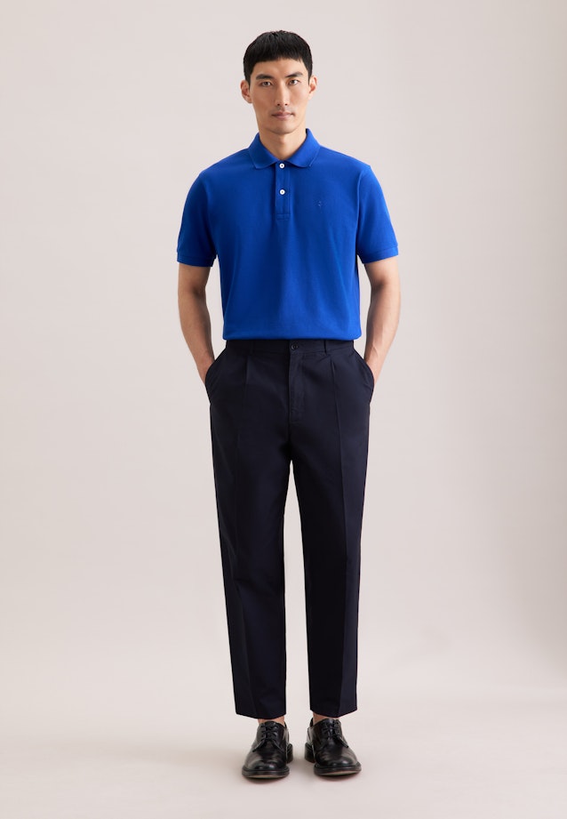 Regular Polo Uni in Bleu Foncé |  Seidensticker Onlineshop