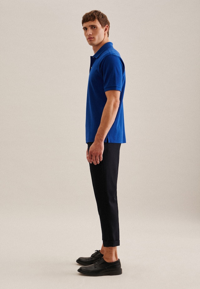 Regular Polo Uni in Bleu Foncé |  Seidensticker Onlineshop