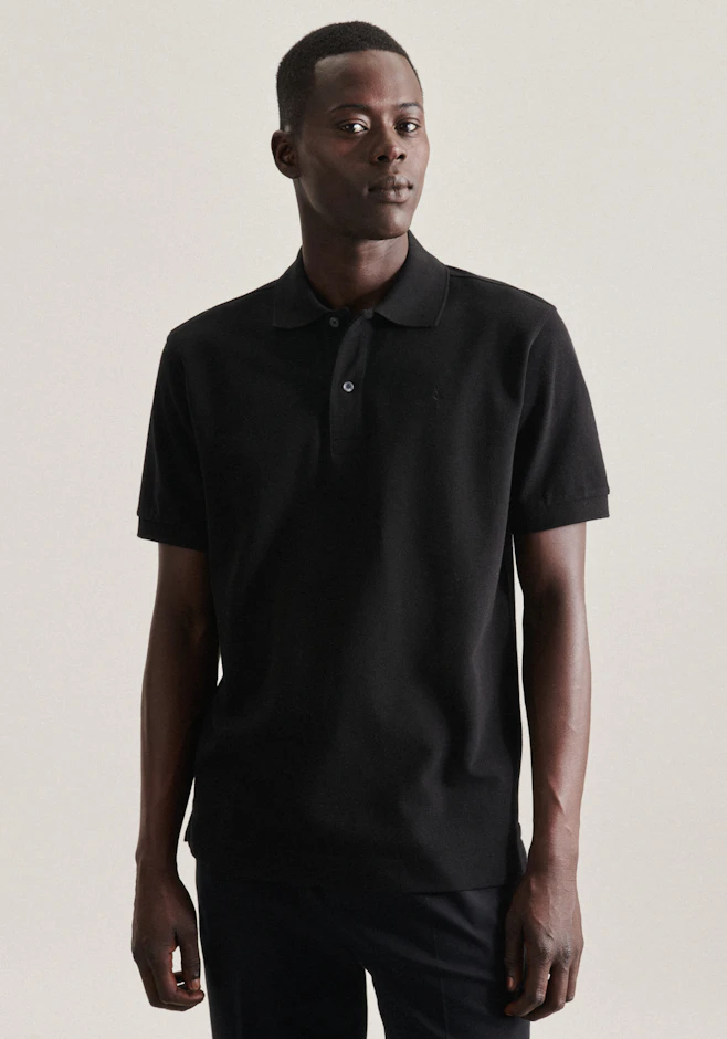 Regular Polo Uni in Schwarz | Seidensticker Onlineshop
