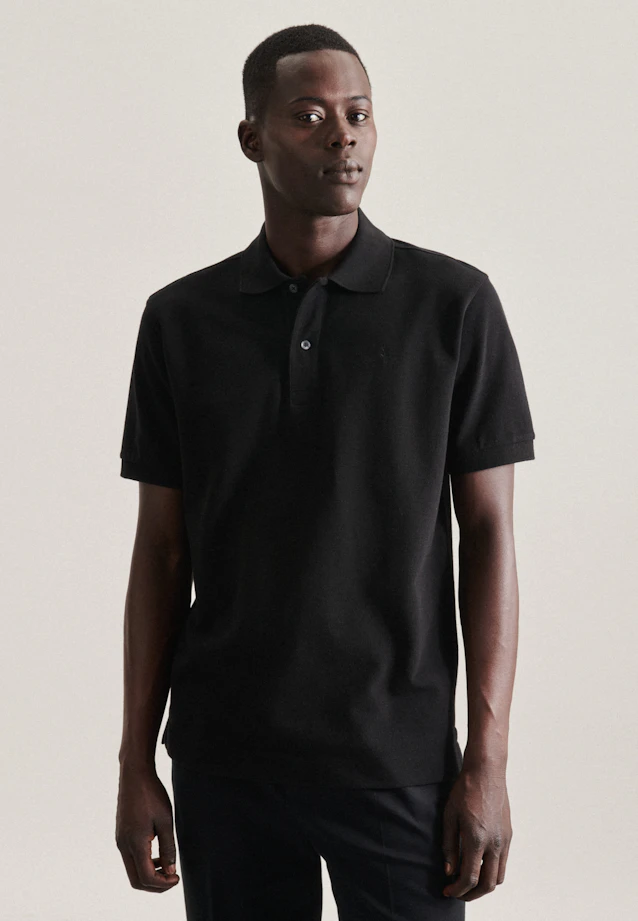 Regular Polo Uni in Schwarz |  Seidensticker Onlineshop