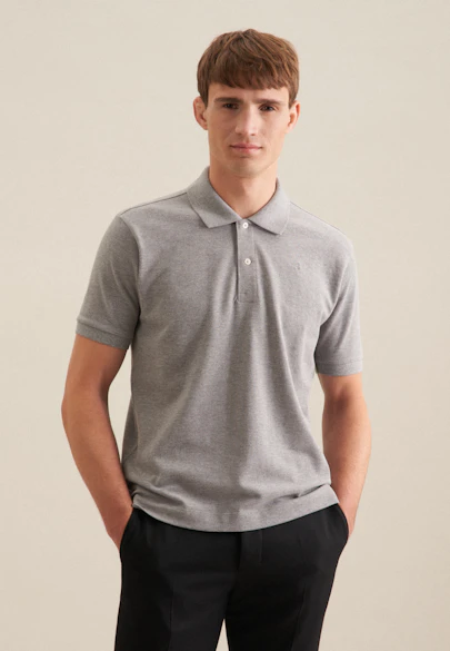 Regular Polo Uni in Grau |  Seidensticker Onlineshop