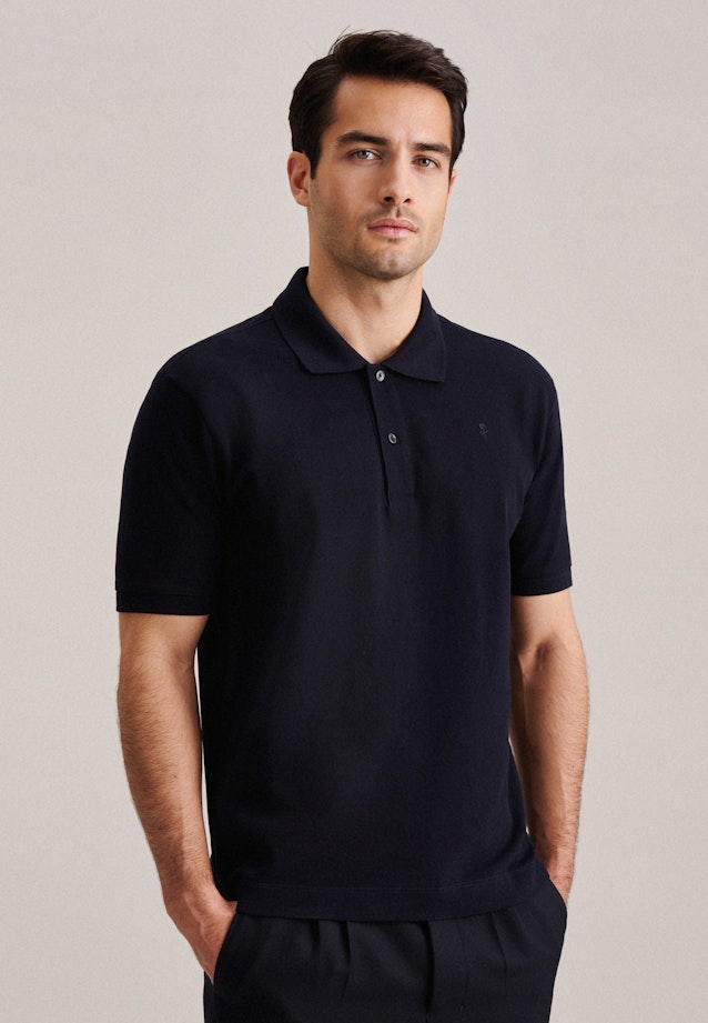 Kraag Polo in Donkerblauw |  Seidensticker Onlineshop