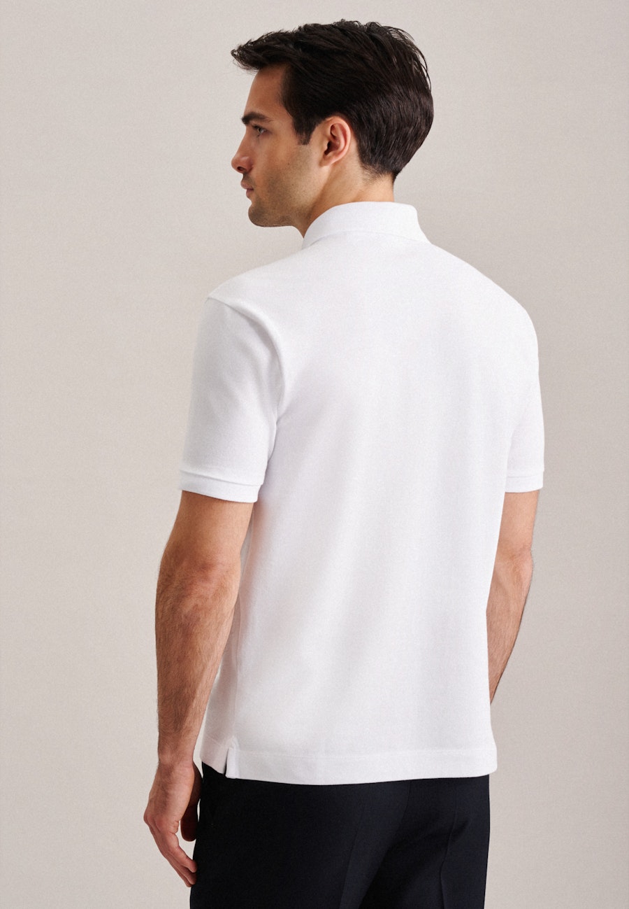 Kragen Polo-Shirt Regular in Weiß |  Seidensticker Onlineshop