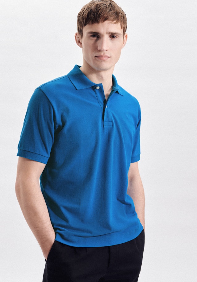 Kragen Polo-Shirt Regular in Türkis/Petrol | Seidensticker Onlineshop