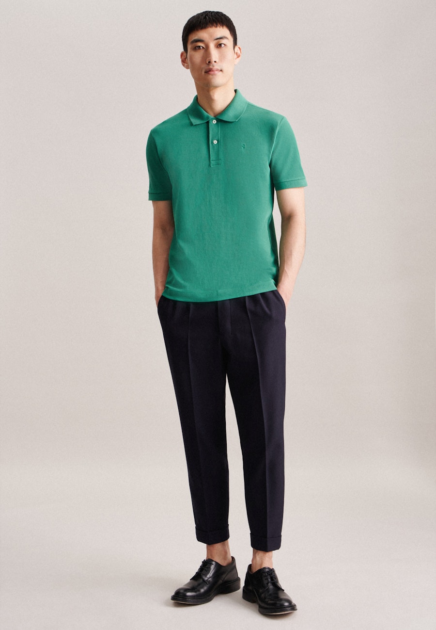 Kragen Polo-Shirt Regular in Grün |  Seidensticker Onlineshop