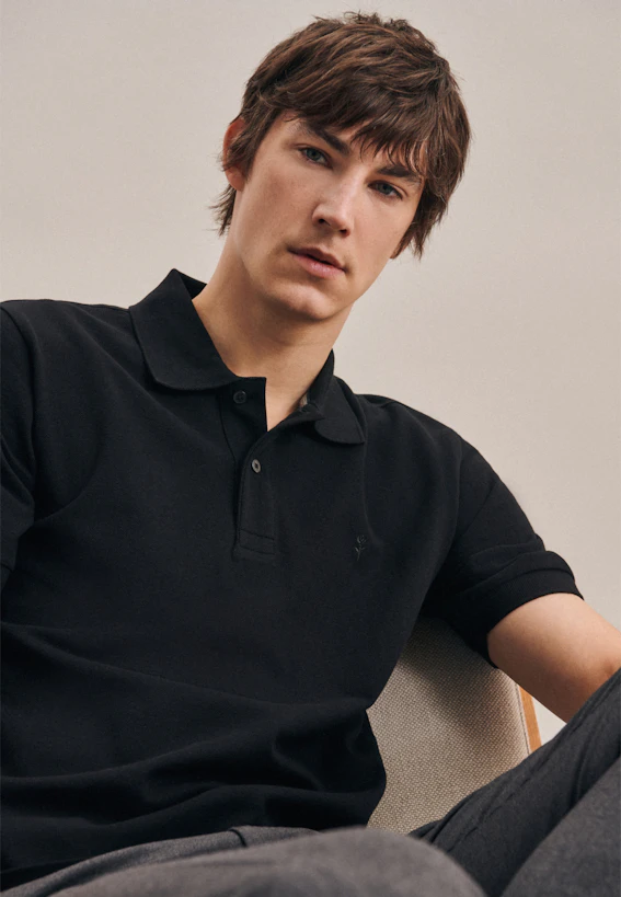 polo collar shirt black