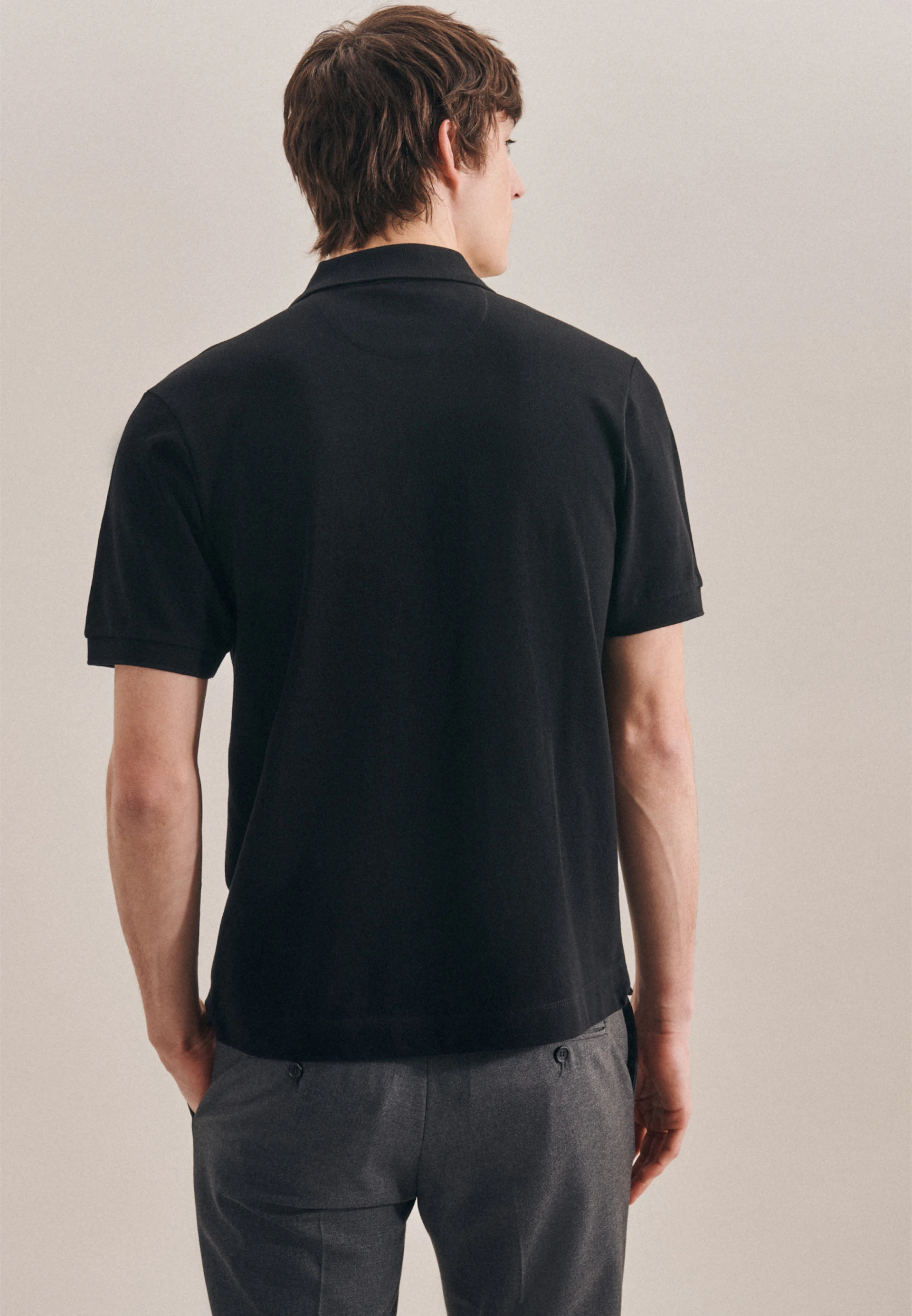 polo collar shirt black