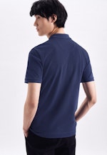 Slim Polo Uni in Bleu Moyen |  Seidensticker Onlineshop