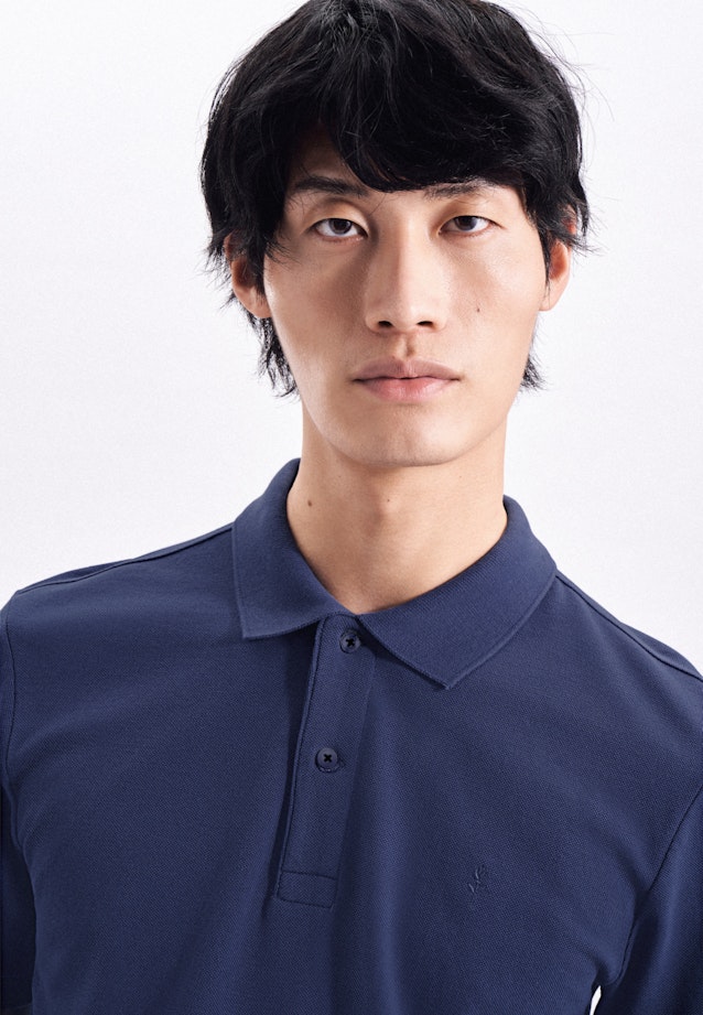 Slim Polo Uni in Bleu Moyen |  Seidensticker Onlineshop