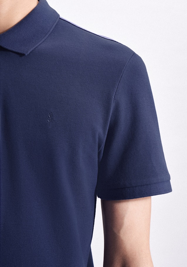 Polo Slim Manche Courte Polo Kragen in Bleu Moyen |  Seidensticker Onlineshop