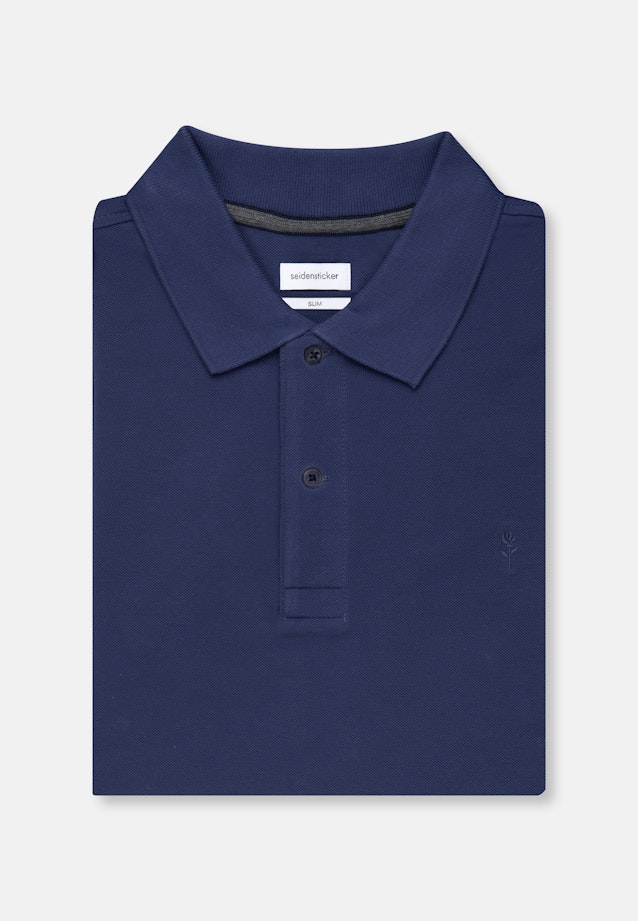 Slim Polo Uni in Bleu Moyen |  Seidensticker Onlineshop