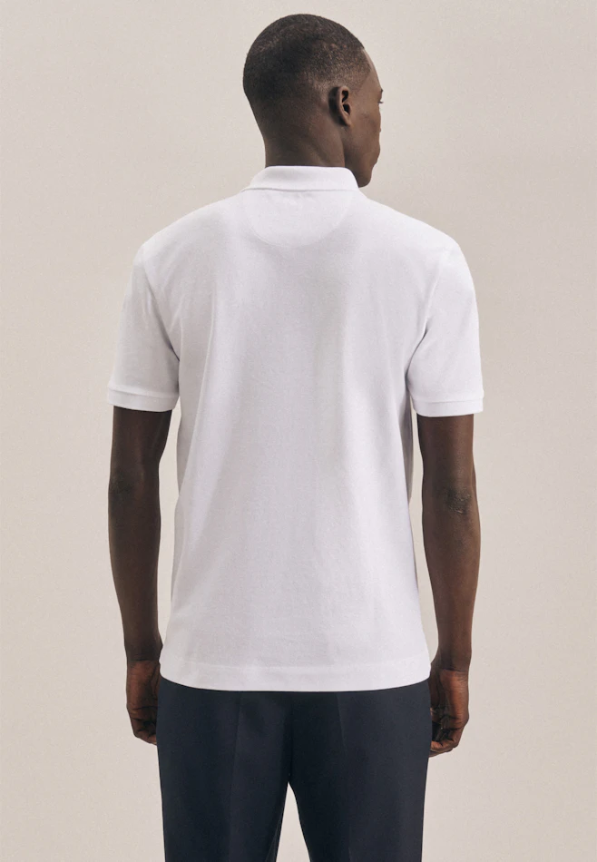Slim Polo Uni dans Blanc | Boutique en ligne Seidensticker