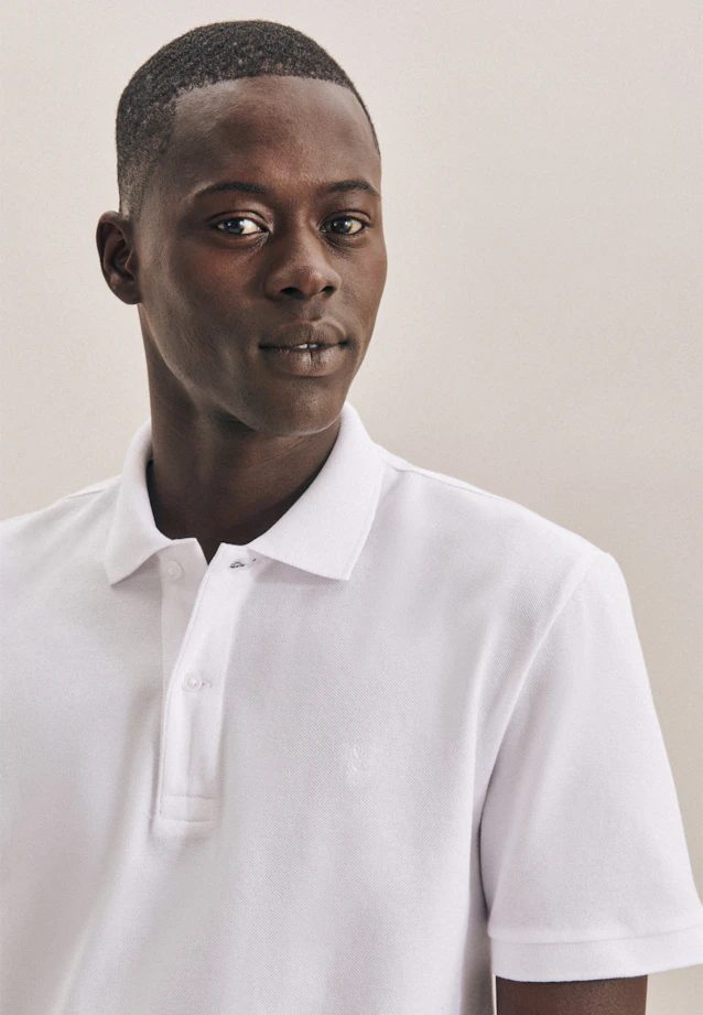 Slim Polo Uni in Weiß |  Seidensticker Onlineshop