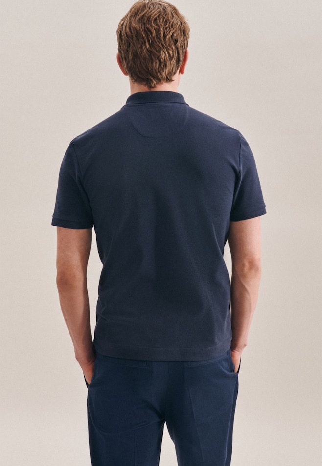 Polo Slim Manche Courte Polo Kragen dans Bleu Foncé | Boutique en ligne Seidensticker