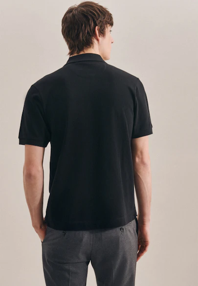 Slim Polo Uni in Black |  Seidensticker Onlineshop