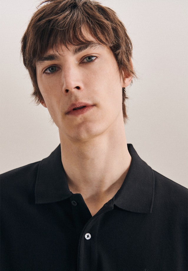 Slim Polo Uni in Noir |  Seidensticker Onlineshop