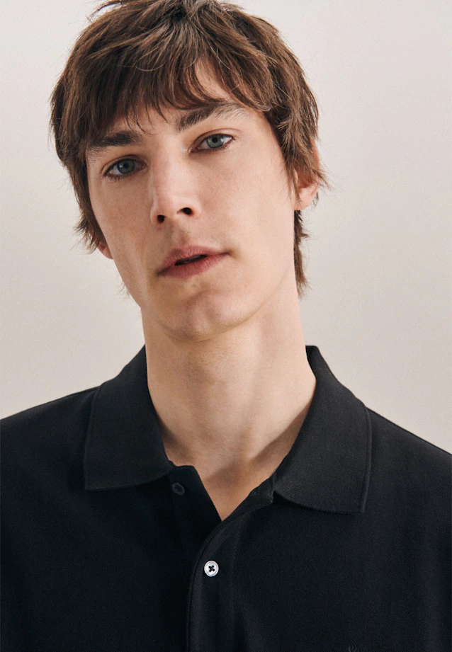 Slim Polo Uni in Schwarz |  Seidensticker Onlineshop