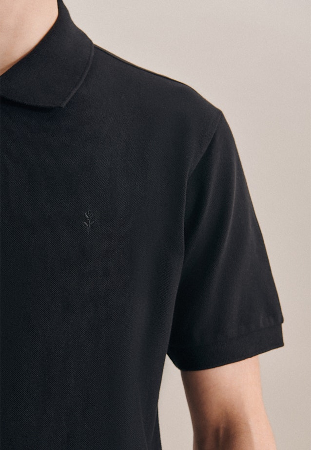 Slim Polo Uni in Noir |  Seidensticker Onlineshop