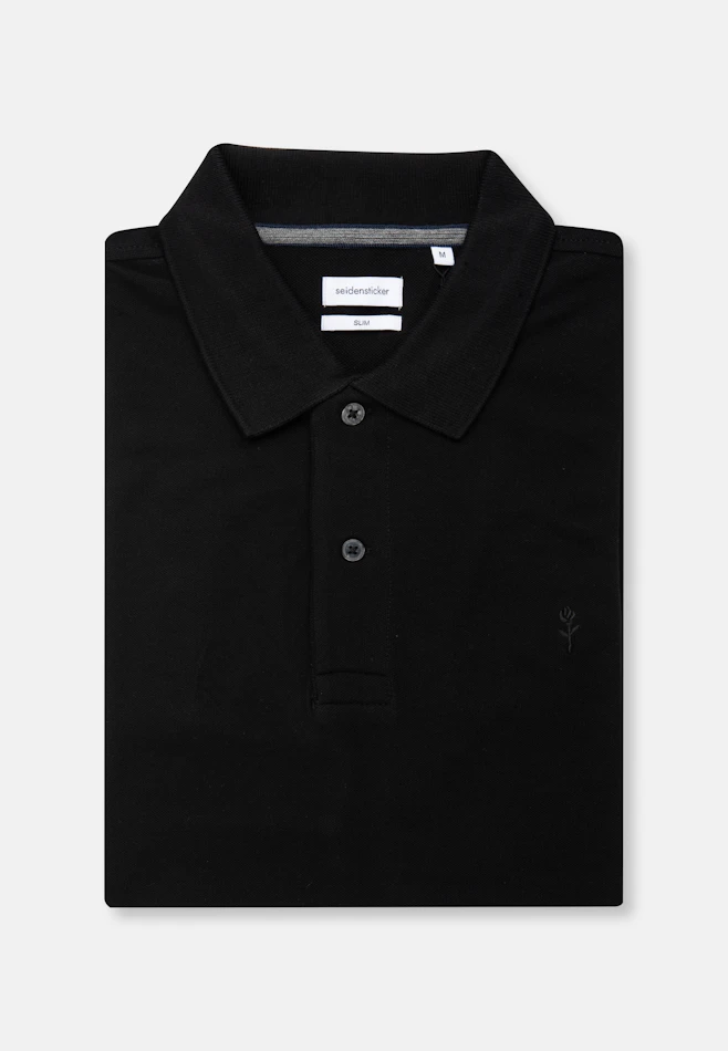 Slim Polo Uni in Schwarz | Seidensticker Onlineshop