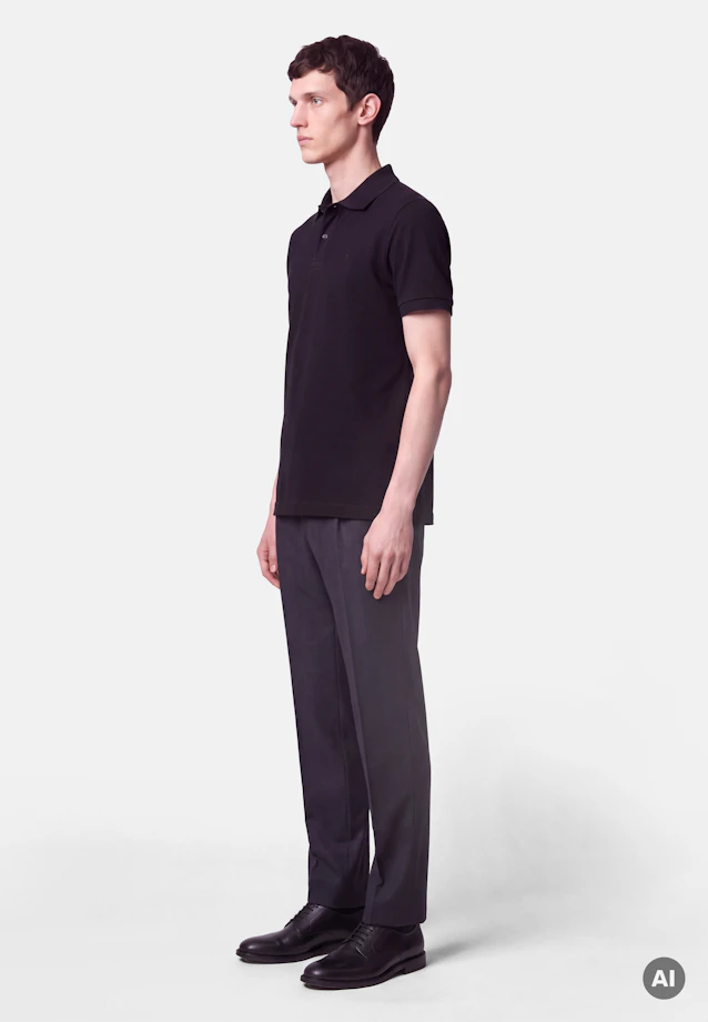 Slim Polo Uni in Schwarz |  Seidensticker Onlineshop