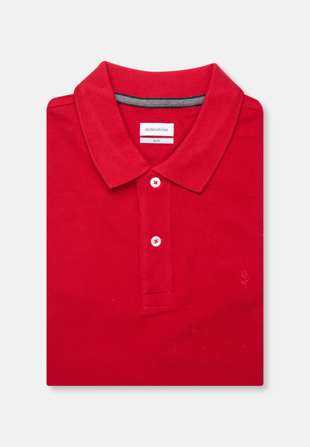 Slim Polo Uni in Rot |  Seidensticker Onlineshop