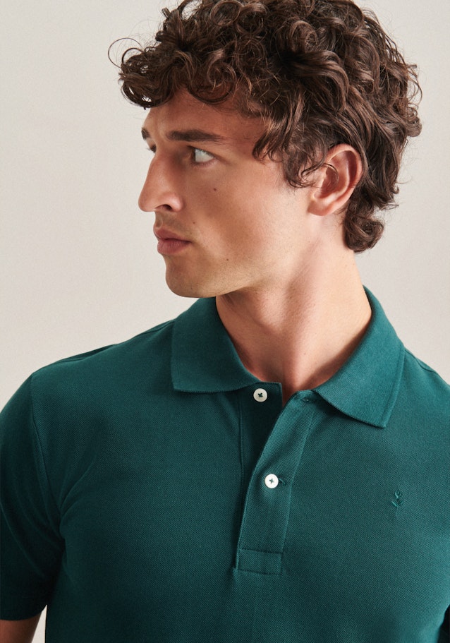 Kragen Polo-Shirt Slim in Grün | Seidensticker Onlineshop