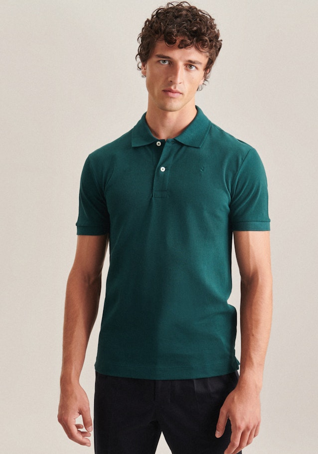 Kragen Polo-Shirt Slim in Grün | Seidensticker Onlineshop